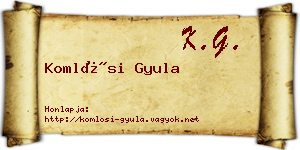 Komlósi Gyula névjegykártya