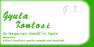 gyula komlosi business card